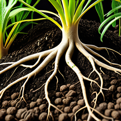 Home 23 Soil and Plant Life**
"Close-up of fertile soil with vibrant, healthy plant roots, showcasing the intricate network of microorganisms. Lush greenery above the soil, demonstrating the connection between healthy earth and thriving vegetation. Focus on detail and texture. safe for work, appropriate content, fully clothed, professional, perfect anatomy, natural proportions, high quality, photorealistic."
**
