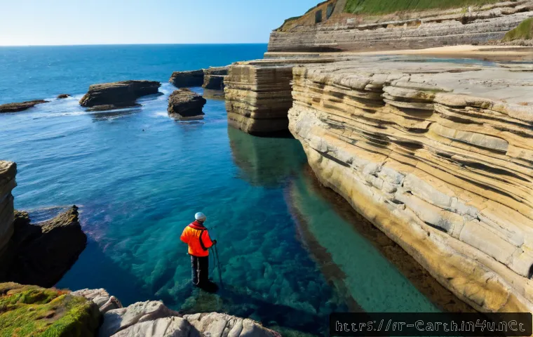 Home 17 지구과학과 해양 지질학 - Photorealistic coastal geology fieldwork on the Brittany coast of France, a middle-aged marine geolo...